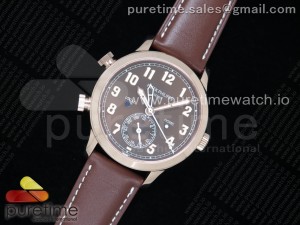 Calatrava 5524R Pilot Travel Time RG GRF Brown Dial on Brown Leather Strap MIYOTA 9015