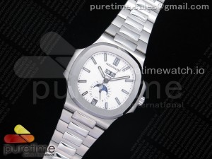 Nautilus 5726 Complicated SS GRF Best Edition White Textured Dial on SS Bracelet A324