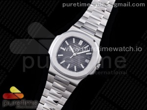 Nautilus 5711 SS GRF 1:1 Best Edition Gray Blue Textured Dial on SS Bracelet 324CS