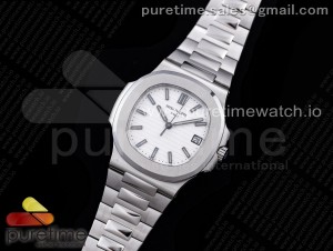 Nautilus 5711 SS GRF 1:1 Best Edition White Textured Dial on SS Bracelet 324CS