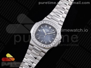 Nautilus 5711 PPF 1:1 Best Edition Blue Dial Diamonds Bezel on SS Bracelet 324CS 