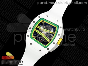 RM061 White Ceramic APSF 1:1 Best Edition on White Rubber Strap RMUL2 Super Clone