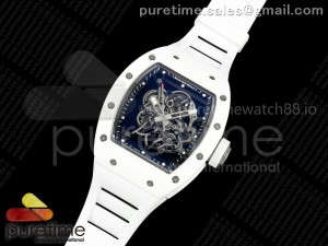 RM055 White Ceramic APSF 1:1 Best Edition on White Rubber Strap RMUL2 Super Clone