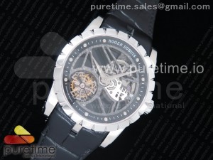 Excalibur Rddbex0393 SS JBF Best Edition Skeleton Dial on Black Leather Strap A2136 Tourbillon