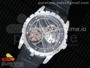 Excalibur Rddbex0393 SS JBF Best Edition Skeleton Dial on Black Leather Strap A2136 Tourbillon