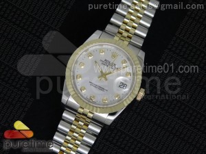 DateJust SS/YG Silver Dial Style 2 YG Wrapped Fluted Bezel on SS/YG Bracelet A2836