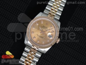 DateJust SS/RG RG Dial RG Wrapped Fluted Bezel on SS/RG Bracelet A2836