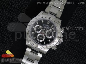 Daytona 116520 Black Dial on SS Bracelet A4130