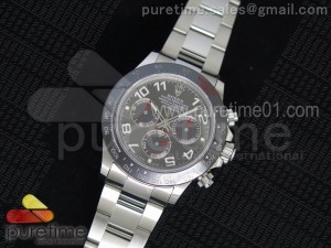 Daytona Black Ceramic Bezel Gray Dial on SS Bracelet A4130