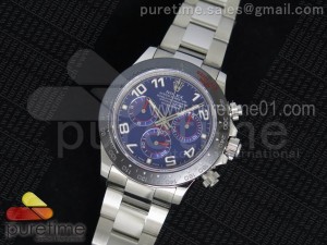 Daytona Black Ceramic Bezel Blue Dial on SS Bracelet A4130