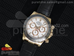 Daytona 116515 White Dial on Black Leather Strap A4130