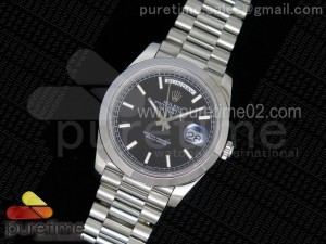 Day-Date II 228239 SS 1:1 Best Edition Black  Dial on SS Bracelet A3255