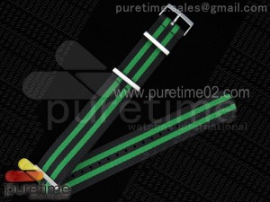 Green/Black 22mm Width Nylon Strap