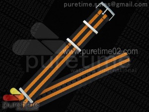 Orange/Black 22mm Width Nylon Strap