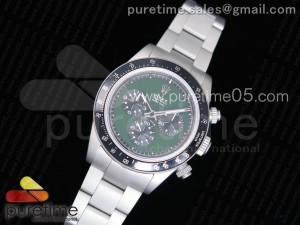 Daytona Newman Sandblasted SS Green Dial on SS Bracelet A7750