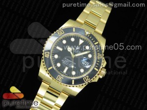 Submariner 116618 LN VRF 1:1 Best Edition YG Wrapped Black Dial on YG Wrapped Bracelet A2836 MAX Version