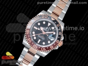 GMT-Master II 126711 CHNR Black/Brown Ceramic GM Best Edition on SS/RG Bracelet A2836