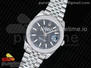 DateJust 41 126334 SS REF 1:1 Best Edition Black Dial Stick Markers on Jubilee Bracelet A3235 Clone V2