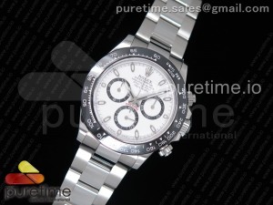 Daytona 116500 GMF Best Edition Ceramic Bezel White Dial on SS Bracelet A4130