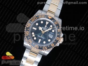 GMT-Master II 116713 LN Black Ceramic Thick YG Wrapped 904L Steel 1:1 Noob Best Edition A3187 (Correct Hand Stack)