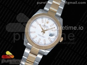 Datejust II 41mm Two Tone 116333 SS/YG BPF White Dial on SS/YG Bracelet A2836