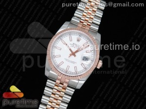 DateJust 36 SS/RG Wrapped 116231 GMF White Dial Stick Markers on SS/RG Wrapped Jubilee Bracelet SA3135