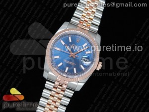 DateJust 36 SS/RG Wrapped 116231 GMF Blue Dial Stick Markers on SS/RG Wrapped Jubilee Bracelet SA3135