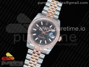 DateJust 36 SS/RG Wrapped 116231 GMF Black Dial Stick Markers on SS/RG Wrapped Jubilee Bracelet SA3135