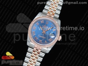 DateJust 36 SS/RG Wrapped 116231 GMF Blue Dial Roman Markers on SS/RG Wrapped Jubilee Bracelet SA3135