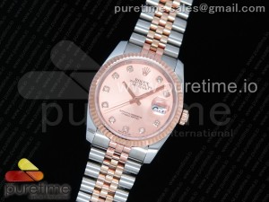 DateJust 36 SS/RG Wrapped 116231 GMF RG Dial Diamonds Markers on SS/RG Wrapped Jubilee Bracelet SA3135