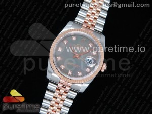 DateJust 36 SS/RG Wrapped 116231 GMF Gray MOP Dial Diamonds Markers on SS/RG Wrapped Jubilee Bracelet SA3135