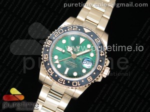 GMT-Master II 116718 LN Black Ceramic YG GMF Best Edition Green Dial on YG Bracelet A2836