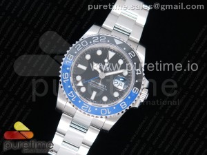 GMT-Master II 116710 BLNR Black/Blue Ceramic 904L Steel GMF Best Edition on SS Bracelet A2836