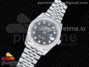  DateJust 36 SS 126234 GMF Best Edition 904L Steel Black Dial Diamonds Markers on Jubilee Bracelet A2824