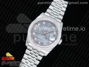  DateJust 36 SS 126234 GMF Best Edition 904L Steel Gray MOP Dial Diamonds Markers on Jubilee Bracelet A2824