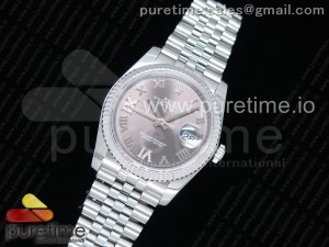  DateJust 36 SS 126234 GMF Best Edition 904L Steel Gray Dial Diamonds Roman Markers on Jubilee Bracelet A2824