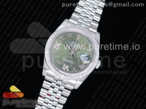 DateJust 36 SS 126234 GMF Best Edition 904L Steel Green Dial Diamonds Roman Markers on Jubilee Bracelet A2824