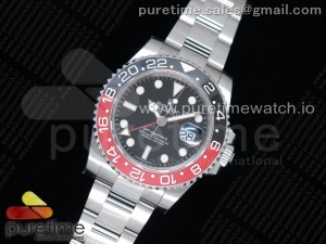 GMT Master II 116719 Black/Red Real Ceramic 904L SS GMF Best Edition Black Dial on Bracelet A3186 (Correct Hand Stack)