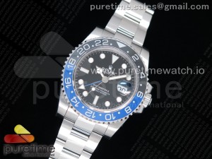 GMT Master II 116710 BLNR Real Ceramic 904L SS GMF 1:1 Best Edition Black Dial on Bracelet A3186 (Correct Hand Stack)