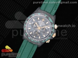 Daytona DIW Carbon Case and Bezel Black Dial on Green Nylon Strap A7750