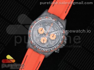 Daytona DIW Carbon Case and Bezel Black/Orange Dial on Orange Nylon Strap A7750