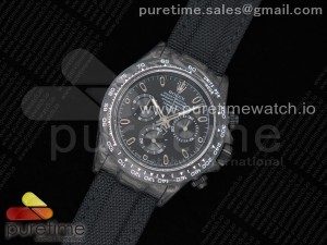 Daytona DIW TWF Best Edition Carbon Case and Bezel Black Dial on Black Nylon Strap A7750