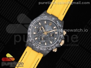 Daytona DIW TWF Best Edition Carbon Case and Bezel Black Dial on Yellow Nylon Strap A7750