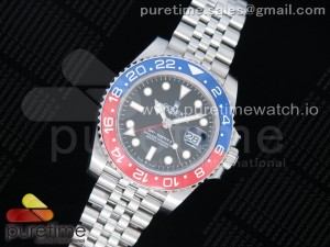 GMT Master II 126710 BLRO 904L SS UNF Best Edition Black Dial on Jubilee Bracelet A3186 (Correct Hand Stack)