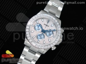  Daytona SS JHF Best Edition Diamonds/Blue Dial Diamonds Bezel on SS Bracelet A4130