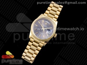 Day-Date 36 YG 128238 GMF Best Edition Gray Dial Stick Markers on President Bracelet A2836