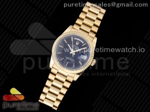 Day-Date 36 YG 128238 GMF Best Edition Black Dial Stick Markers on President Bracelet A2836