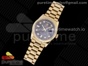 Day-Date 36 YG 128238 GMF Best Edition Gray Dial Diamonds Markers on President Bracelet A2836