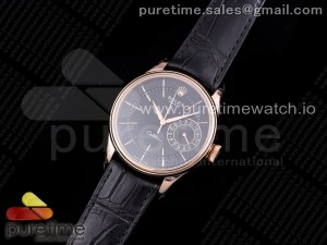 Cellini 50515 RG GMF 1:1 Best Edition Black Dial on Black Leather Strap SA3165