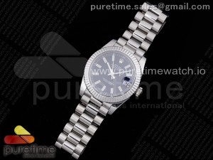 DateJust 31 Ladies 278289 GMF 316L Steel Black Dial Stick Markers on President Syle Bracelet